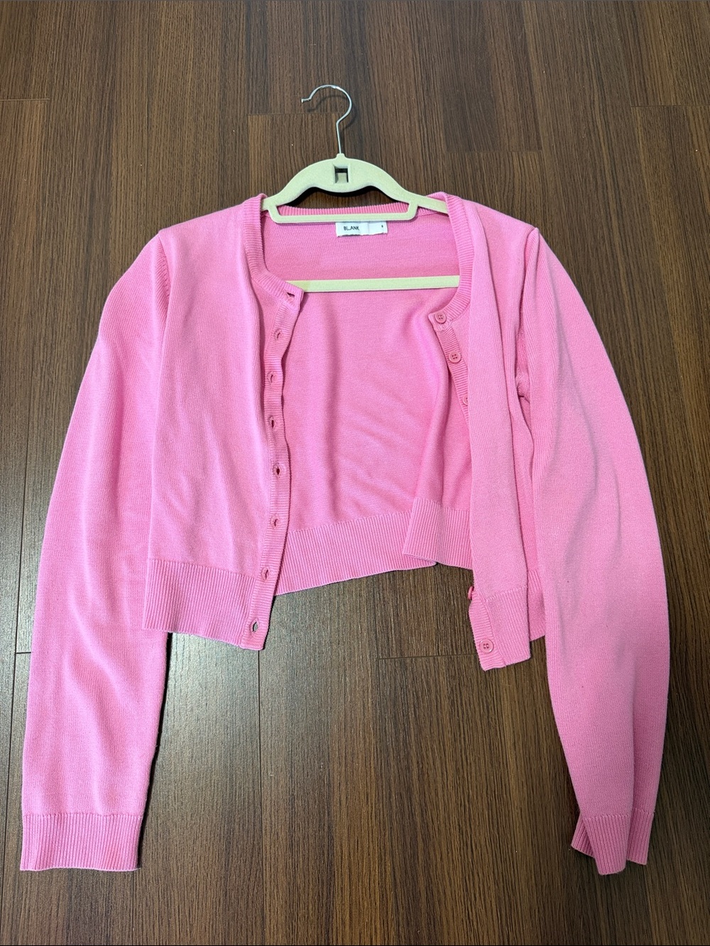 Blank NYC Pink Cropped Button-Front Cardigan